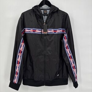 Le Tigre Mens Track Jacket Black Big Stripe Full Zip Size XL LT-01 NWT Sports